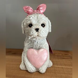 NWT CUTE Valentine Dog with Heart Decor